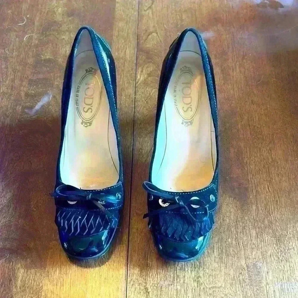 Tod’s loafer  pumps patent with fringe - Picture 4 of 7